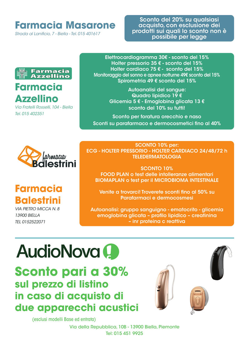Convenzione riservata ai soci SOMS Pollone 15