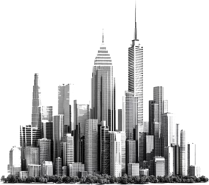 Skyline di una metropoli moderna